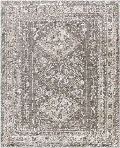 Salamonia Traditional Dark Brown Washable Area Rug