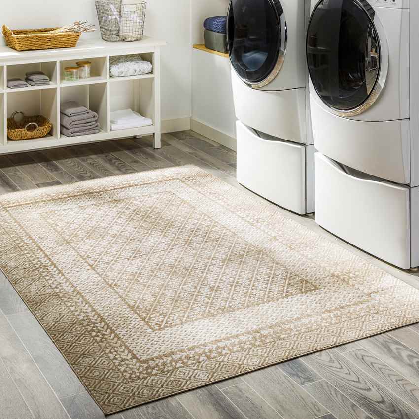 Schererville Traditional Camel Washable Area Rug