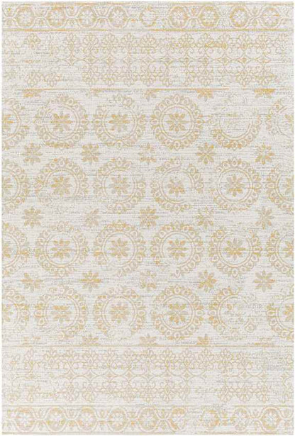 William Traditional Beige Washable Area Rug
