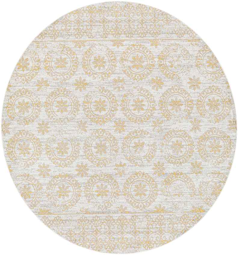 William Traditional Beige Washable Area Rug