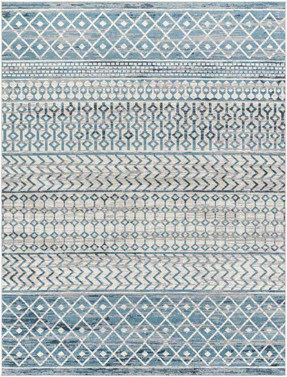 West Terre Haute Global Ice Blue Washable Area Rug