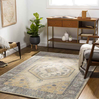 West Lafayette Traditional Khaki Area Rug