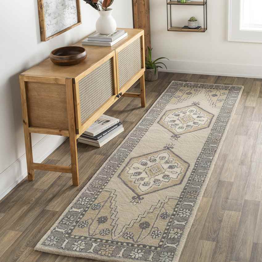 West Lafayette Traditional Khaki Area Rug