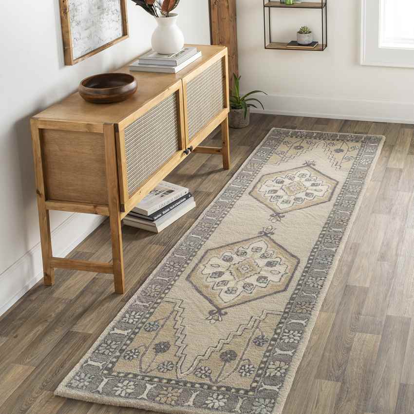 West Lafayette Traditional Khaki Area Rug