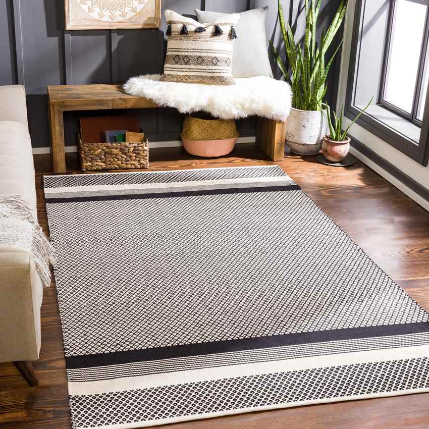 Stillman Valley Rustic Black Area Rug
