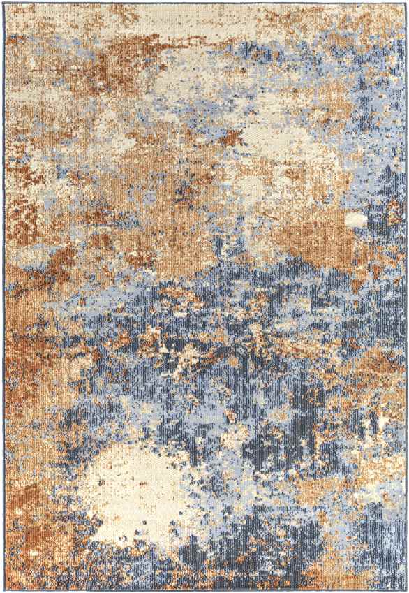 De Pue Modern Burnt Orange Area Rug