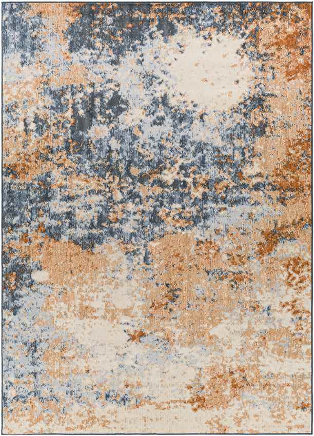 De Pue Modern Burnt Orange Area Rug