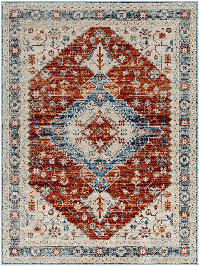 Vermillion Traditional Rust Area Rug