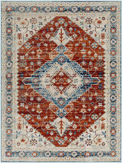 Vermillion Traditional Rust Area Rug