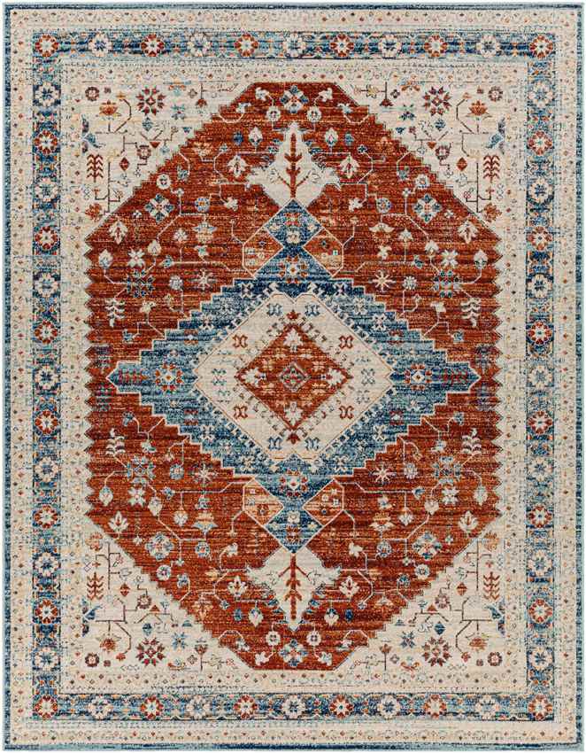 Vermillion Traditional Rust Area Rug