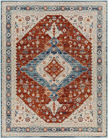 Vermillion Traditional Rust Area Rug