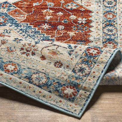 Vermillion Traditional Rust Area Rug