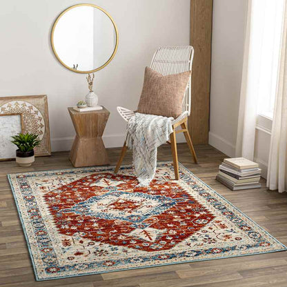 Vermillion Traditional Rust Area Rug