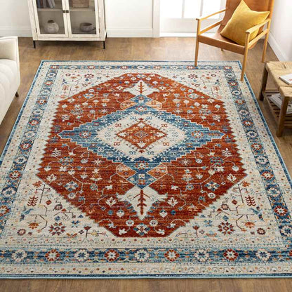 Vermillion Traditional Rust Area Rug