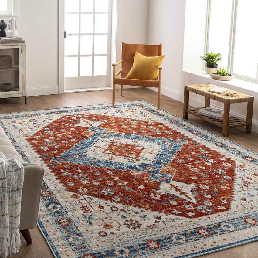 Vermillion Traditional Rust Area Rug