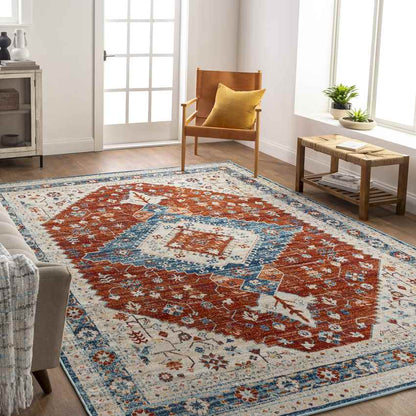 Vermillion Traditional Rust Area Rug