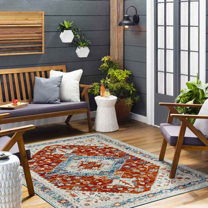 Vermillion Traditional Rust Area Rug