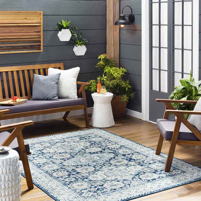 Avilla Traditional Teal Area Rug