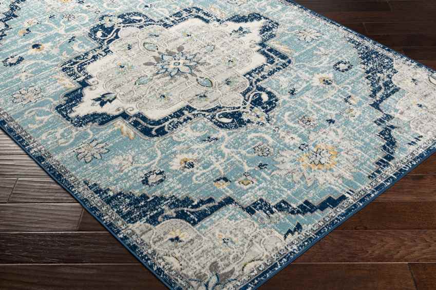 Bargersville Traditional Sky Blue Area Rug