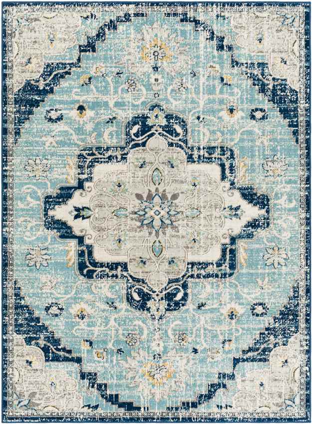Bargersville Traditional Sky Blue Area Rug