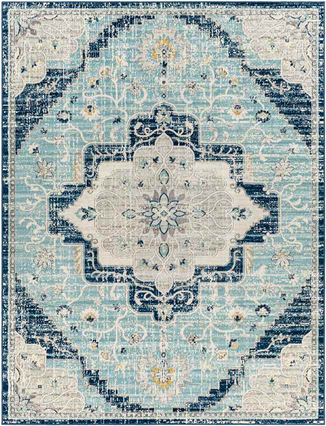 Bargersville Traditional Sky Blue Area Rug