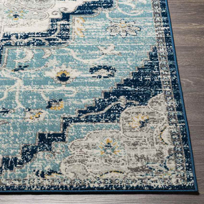Bargersville Traditional Sky Blue Area Rug