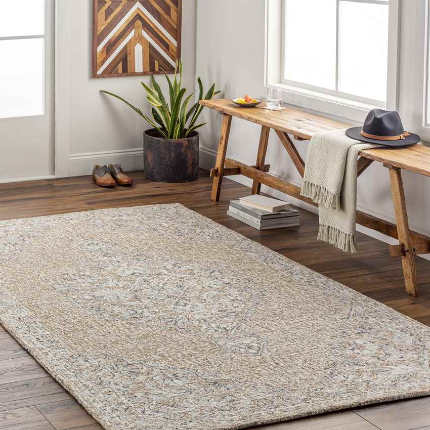 Warren Park Traditional Camel Area Rug