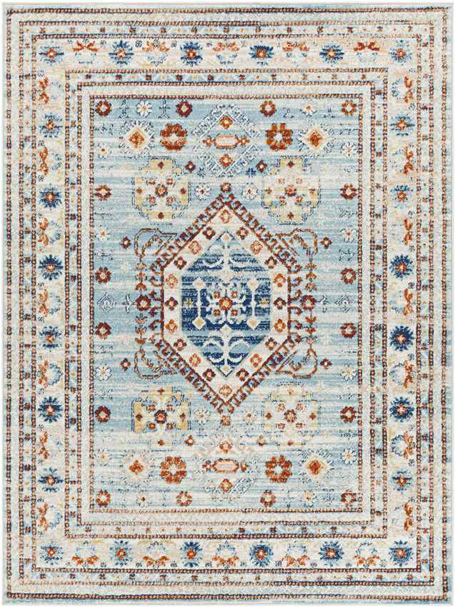 Cadiz Traditional Sky Blue Area Rug