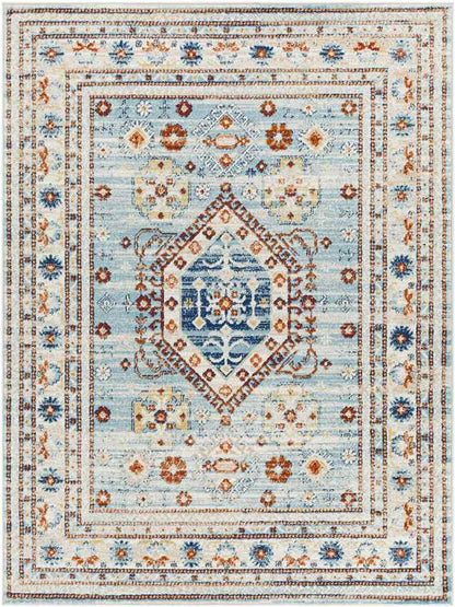 Cadiz Traditional Sky Blue Area Rug