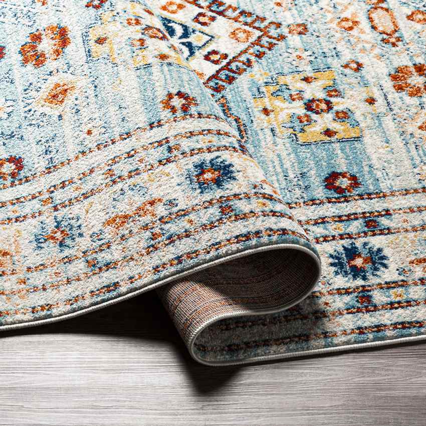 Cadiz Traditional Sky Blue Area Rug
