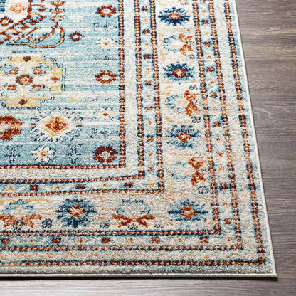 Cadiz Traditional Sky Blue Area Rug