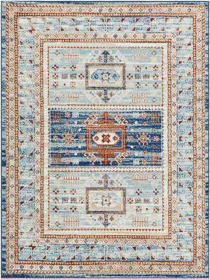 Campbellsburg Traditional Denim Area Rug