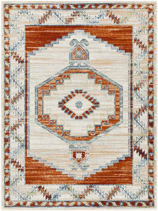 Center Point Traditional Burnt Orange Area Rug