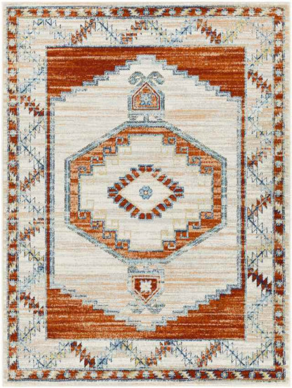 Center Point Traditional Burnt Orange Area Rug