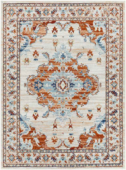 Mhilea Traditional Burnt Orange Area Rug