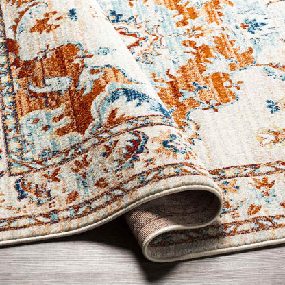 Mhilea Traditional Burnt Orange Area Rug