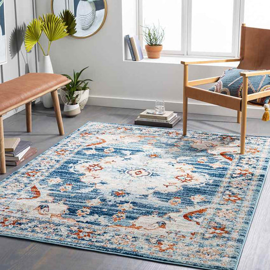 Mhilea Traditional Navy Area Rug