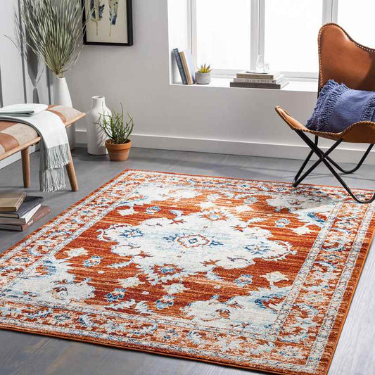 Mhilea Traditional Tangerine Area Rug