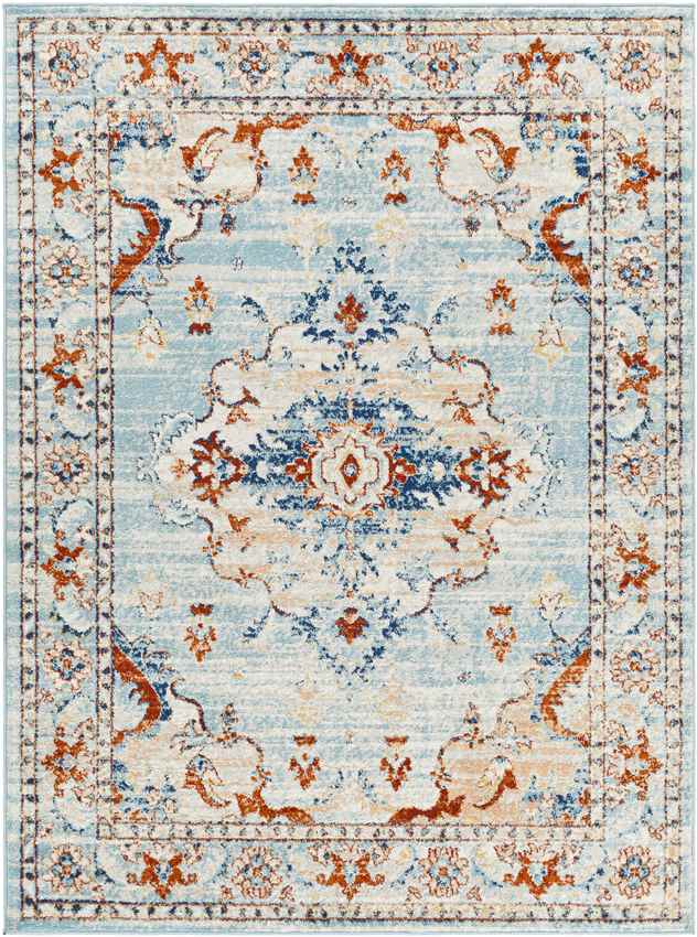 Mhilea Traditional Pale Blue Area Rug
