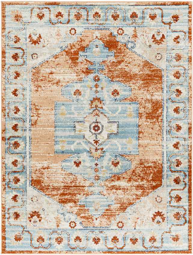 Chrisney Traditional Burnt Orange Area Rug