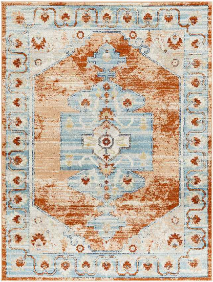 Chrisney Traditional Burnt Orange Area Rug