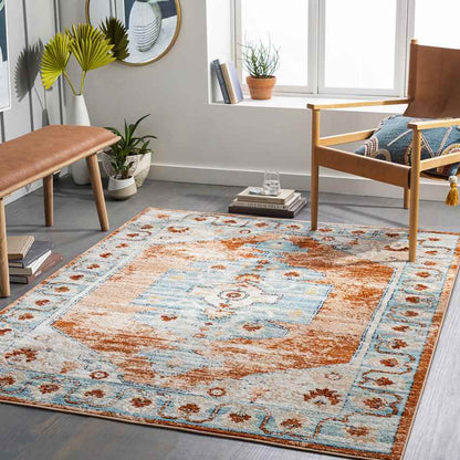 Chrisney Traditional Burnt Orange Area Rug