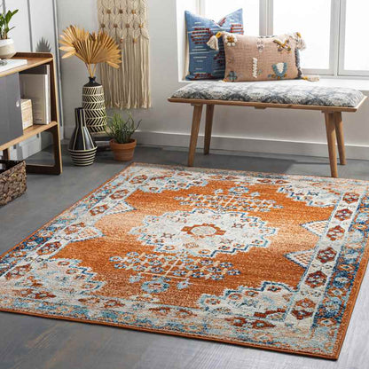 Churubusco Traditional Tangerine Area Rug
