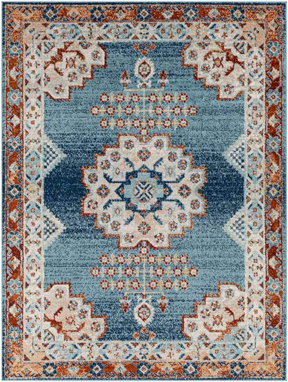 Churubusco Traditional Dark Teal Area Rug
