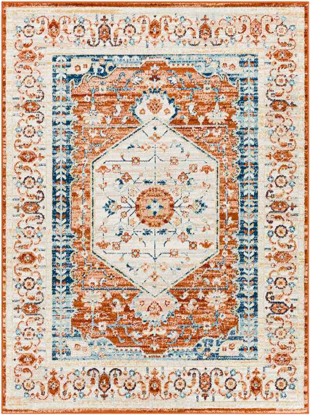 Clarks Hill Traditional Burnt Orange Area Rug