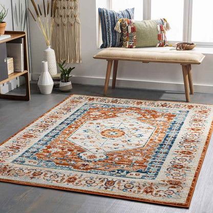 Clarks Hill Traditional Burnt Orange Area Rug