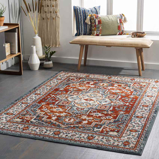Corydon Traditional Burgundy Area Rug