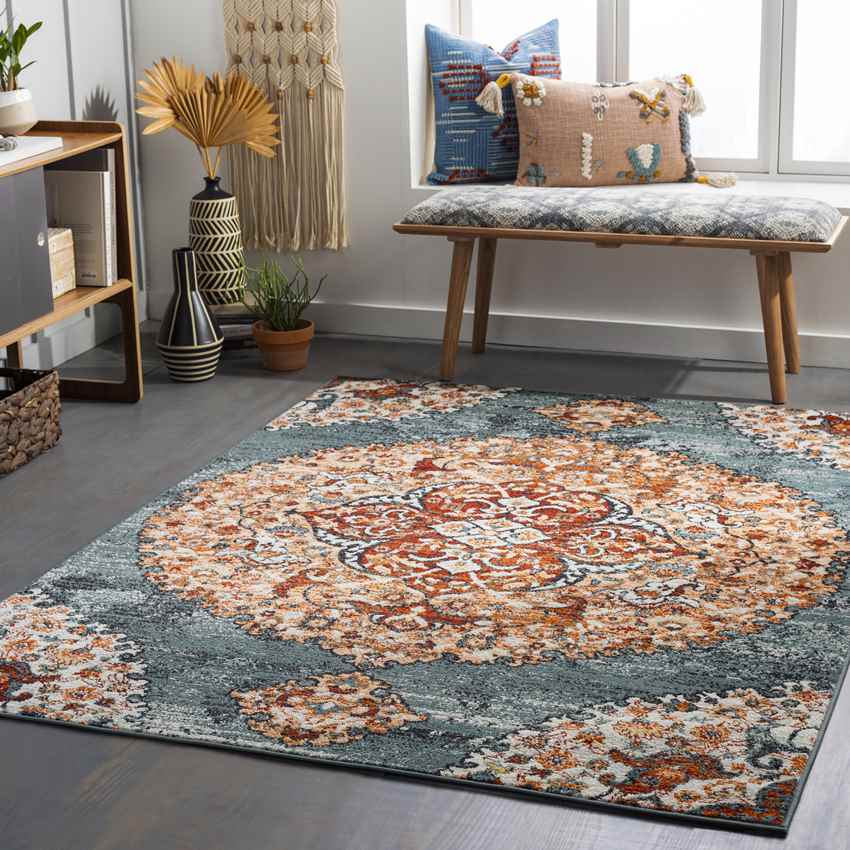 Decker Traditional Burnt Orange Area Rug