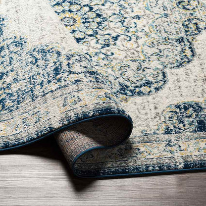 De Motte Traditional Navy Area Rug