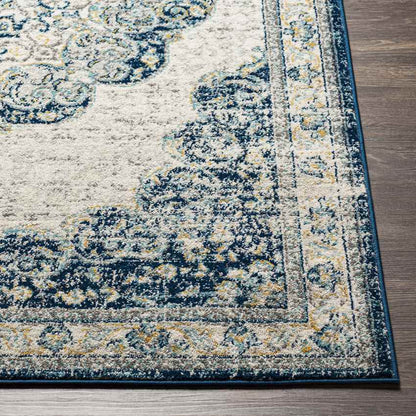 De Motte Traditional Navy Area Rug